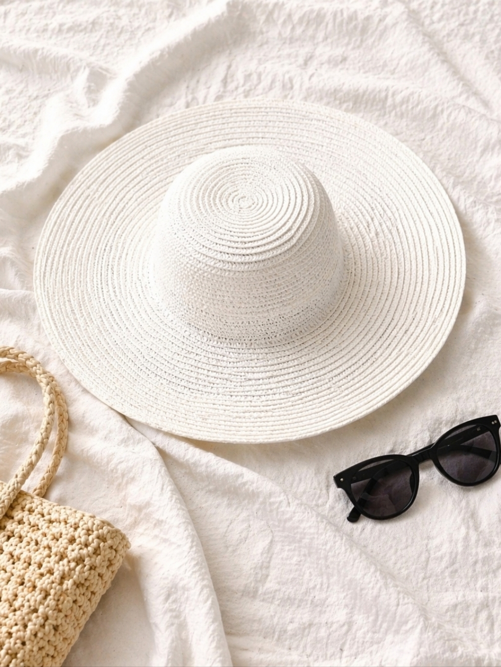 Summer Sun Hat Bundle (2) Wide Brim Straw Hats | Beach Vacation | New - Picture 3 of 6